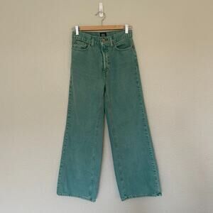 BDG Urban Outfitters Womens Green Coin Pocket Denim High & Wide-Leg Jeans Sz 25